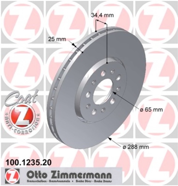ZIMMERMANN BREMSEN SET 2 BREMSSCHEIBEN 4 BREMSBELÄGE VORNE AUDI A3 8L1