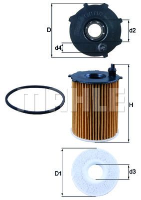 MAHLE/KNECHT Ölfiltereinsatz OX 171/2D  BMW OE-Nummern 11427805978 7805978