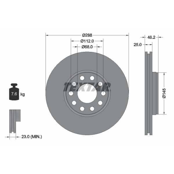 Textar Bremsscheiben 288mm Beläge vorne für VW Passat 3B3 3B6 Pr-Nummer: 1Zc 1Le