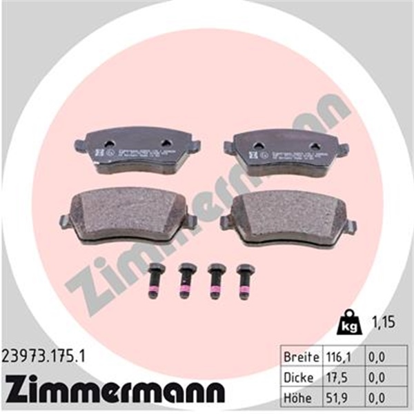 Zimmermann Bremsscheiben + Beläge Für Nissan Micra Iii K12 Note E11 vorne