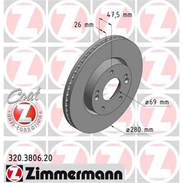 ZIMMERMANN Bremsen Kit Bremsscheiben + Beläge Hyundai ix20 Tucson Kia Soul vorne