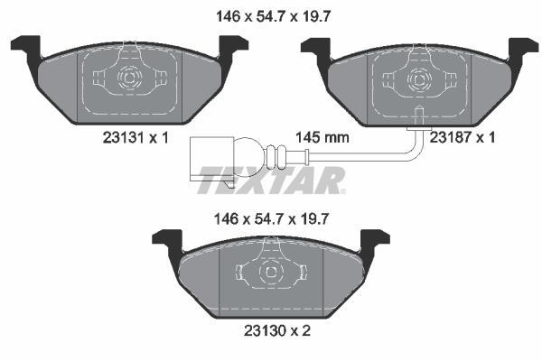 Textar BREMSSCHEIBEN + BELÄGE VORNE für VW GOLF 5 6 AUDI A3 8P OCTAVIA LEON