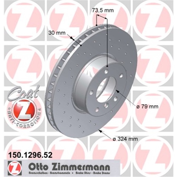ORIGINAL ZIMMERMANN SPORT BREMSEN 2 BREMSSCHEIBEN 4 BREMSBELÄGE VORNE