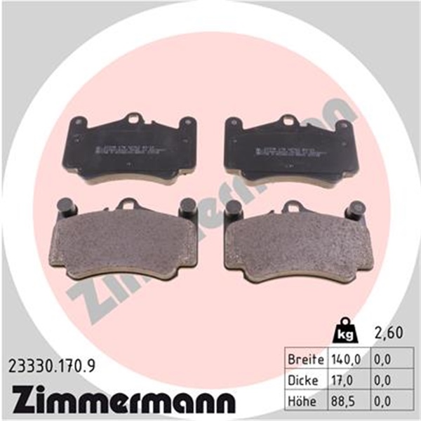 Zimmermann Bremsscheiben Beläge vorne für PORSCHE 911 997