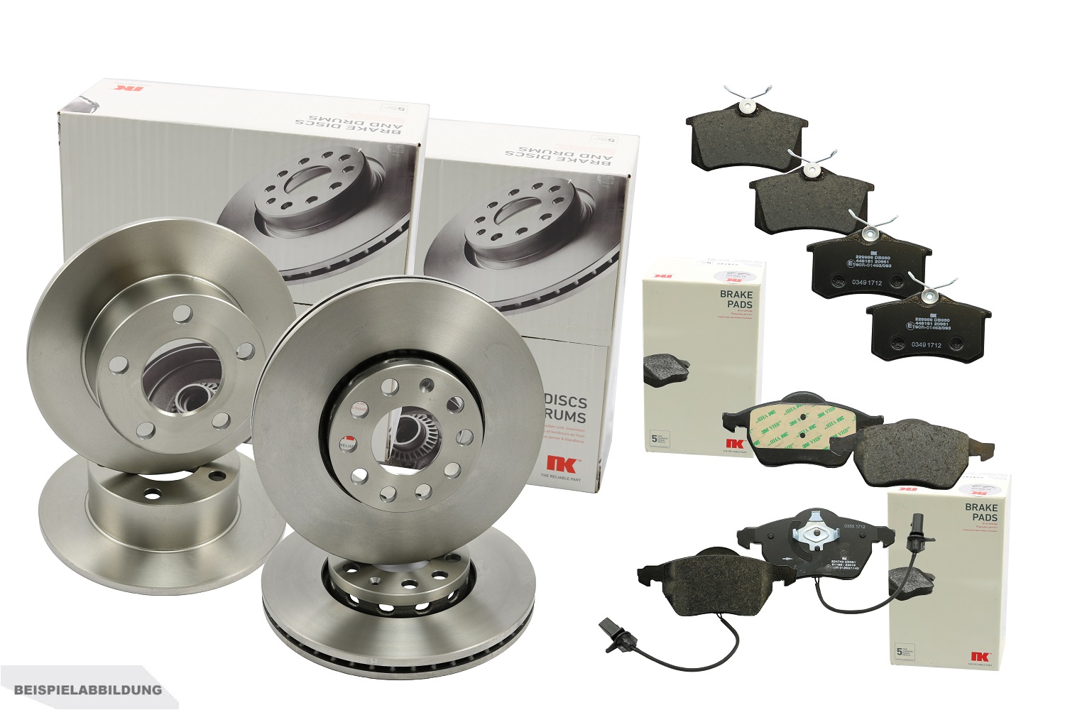 NK Bremsscheiben + Bremsbeläge vorne + hinten für SKODA Fabia Octavia Ab 1997