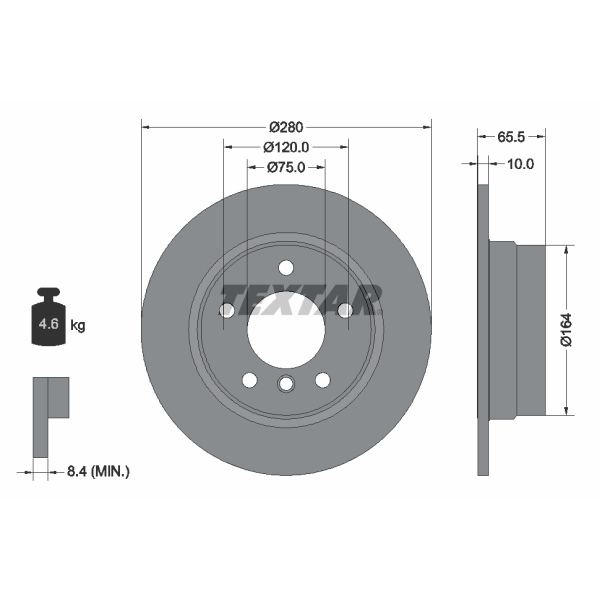 Textar Bremsscheiben + Beläge hinten für BMW 1Er E81 E87
