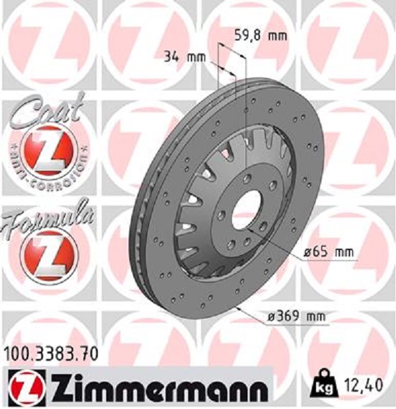 Zimmermann FORMULA Z Bremsen Bremsscheiben Beläge vorne für AUDI RS3 quattro