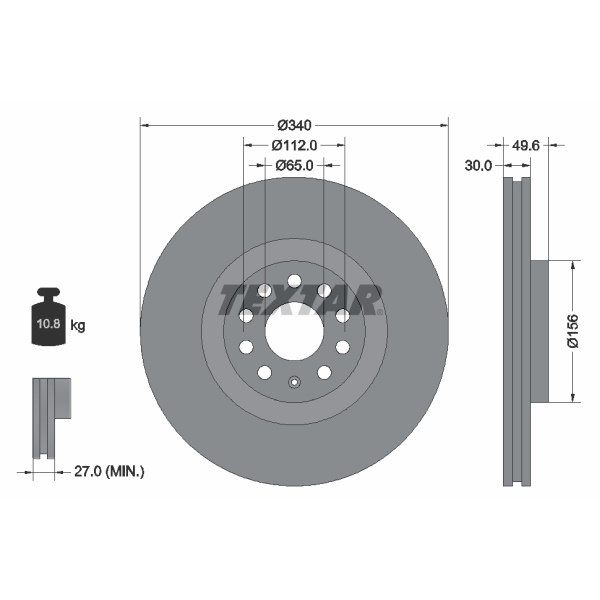 Textar Bremsscheiben 340mm Beläge vorne für AUDI S3 VW Golf 7 Gti Octavia Leon