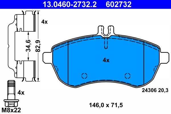  ATE BREMSSCHEIBEN + BELÄGE VORNE HINTEN für MERCEDES C-KLASSE W204 S204