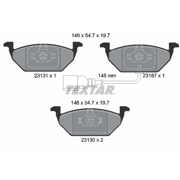 Textar Bremsscheiben + Beläge vorne für VW Golf 4 für AUDI A3 8L Octavia Leon
