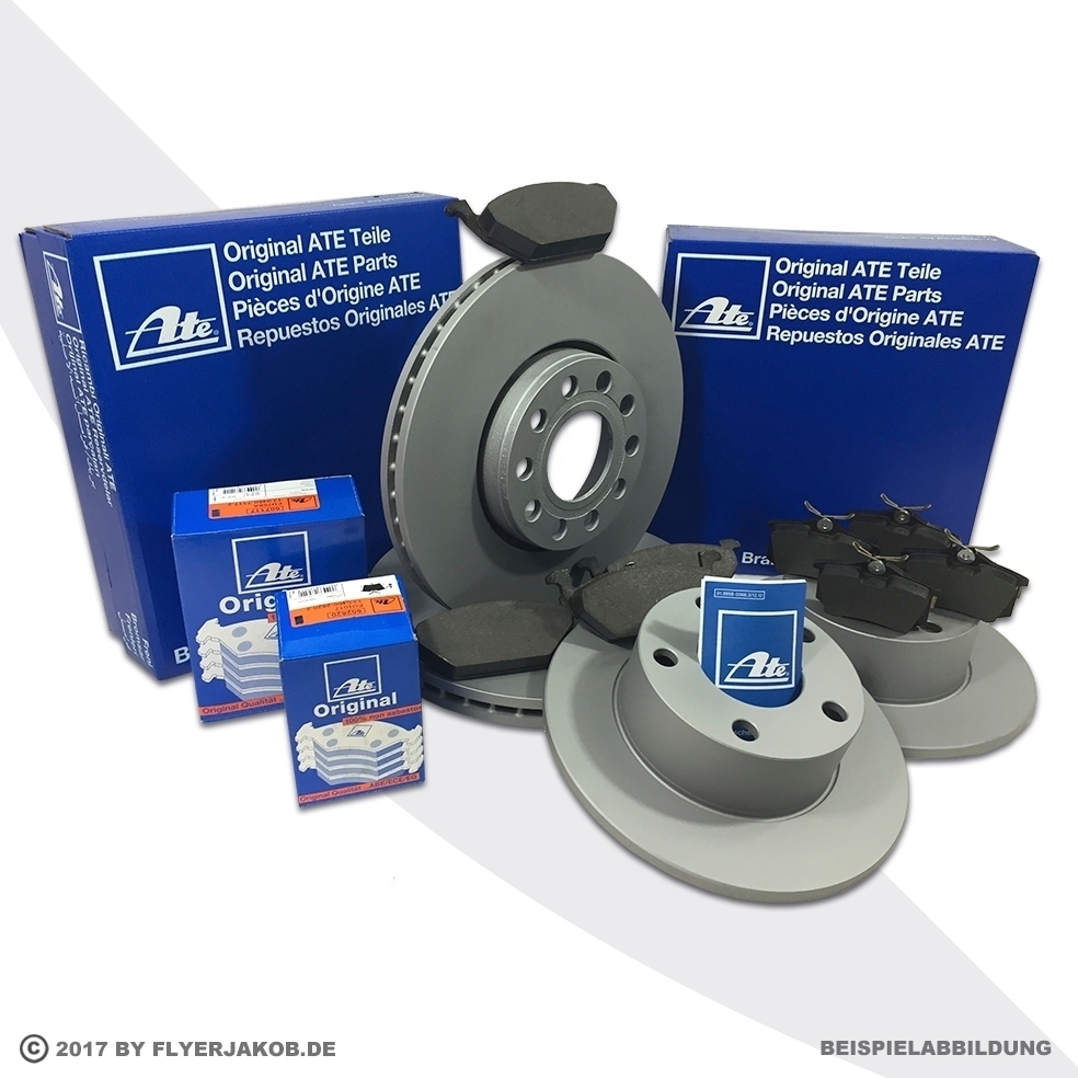 ATE Bremsscheiben + Bremsbeläge vorne + hinten für VW Passat 3C 3G + Touran 1T ATE Bremsscheiben + Bremsbeläge vorne + hinten für VW Passat 3C 3G + Touran 1T