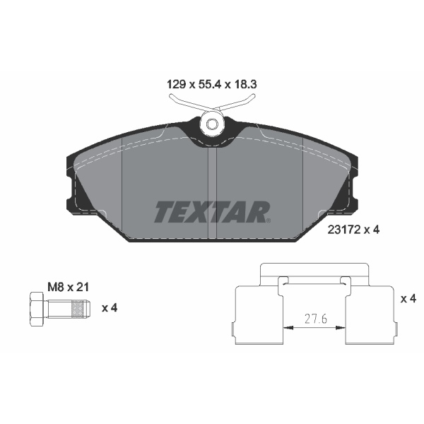 Textar Bremsenset vorne Bremsscheiben Bremsbeläge für RENAULT Clio 2