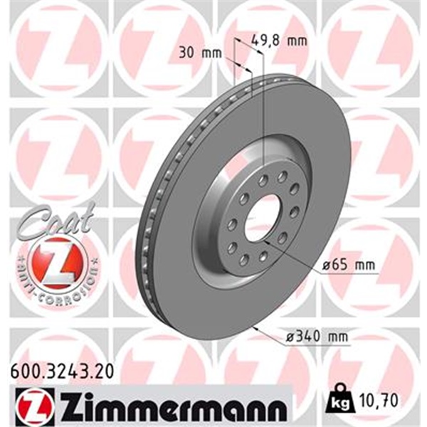 Zimmermann Bremsscheiben + Beläge vorne + hinten für SKODA Octavia Rs Tdi