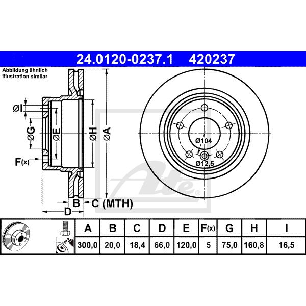 ATE Bremsscheiben Beläge hinten für BMW 1Er F20 F21 2Er F22 F23 3Er F30 F31 4Er
