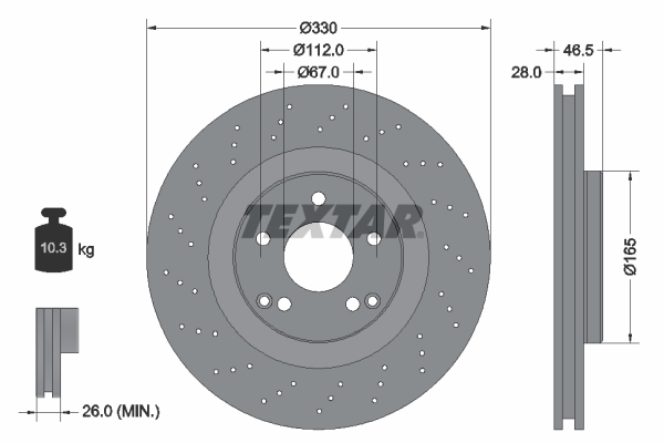 Textar Gelocht  Bremsscheiben+Beläge vorne hinten Mb C-Klasse W203 S203 Slk R171