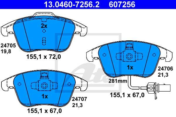 ATE Bremsscheiben + Beläge vorne + hinten Für Audi A4 B8 8K + A5 8T 8F
