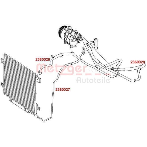 Original Metzger KLIMALEITUNG 2360027 MERCEDES-BENZ A 169 830 17 15