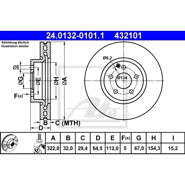 ATE Bremsscheiben + Beläge vorne + hinten für MERCEDES E-Klasse W212 S212