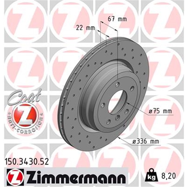 Zimmermann Sport Bremsscheiben Beläge hinten für BMW 335D Coupe M-Sport