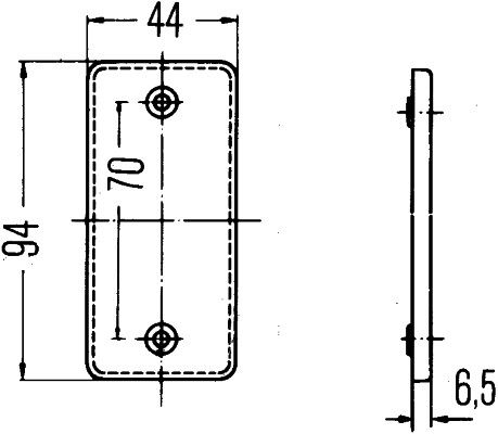HELLA 8RA 003 326-021 Rückstrahler 94x44mm weiß für Mercedes John Deere MAN