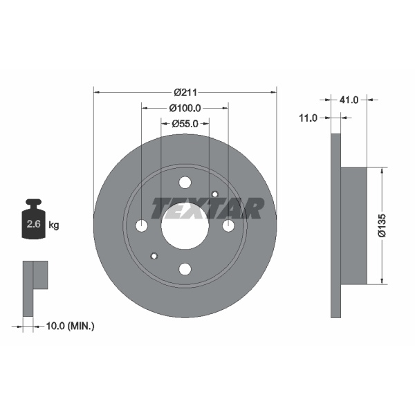 Textar Bremsscheiben Beläge vorne für DAIHATSU Charade Cuore Trevis 1.0