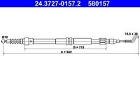 Ate 24.3727-0157.2 Seilzug Feststellbremse Hinterachse Hinten für Vag
