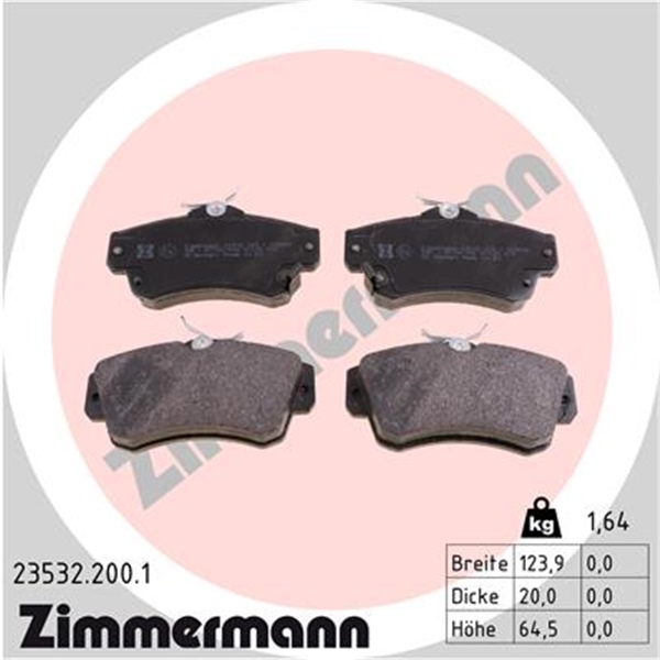 Zimmermann Bremsscheiben Beläge vorne Chrysler Pt Cruiser (Pt_) 2.4 Gt