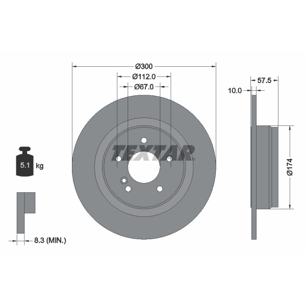 Textar Bremsscheiben + Beläge + hinten für MERCEDES C-Klasse W204 S204