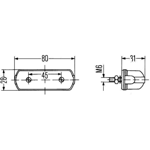 Hella 2KA 001 389-101 Kennzeichenleuchte Beidseitig für Aebi Daf Fiat Ford Iveco