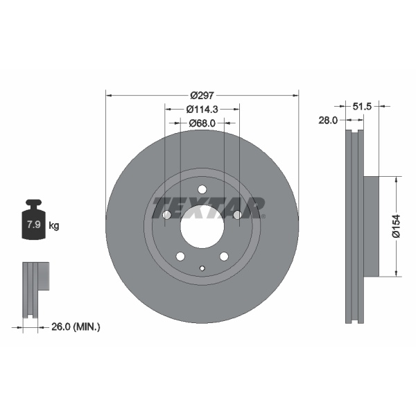 Textar Bremsscheiben 297Mm Beläge vorne Für Mazda 6 Gj Gl Ab Baujahr 2012