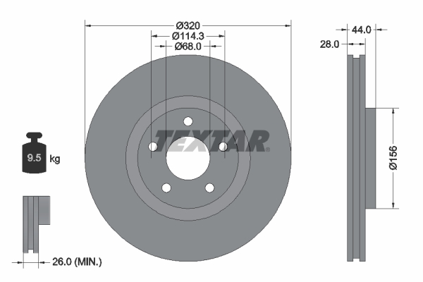 TEXTAR BREMSSCHEIBEN 320mm + BELÄGE VORNE für NISSAN QASHQAI +2 JJ10