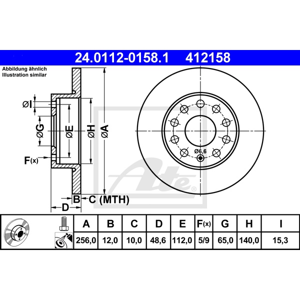 ATE Bremsenset vorne + hinten Bremsscheiben + Bremsbeläge für VW Golf Vii