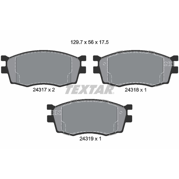 Textar Bremsenset vorne Bremsscheiben Bremsbeläge für HYUNDAI I20
