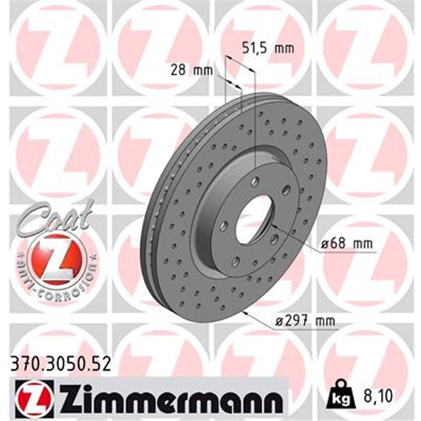 Zimmermann Sport Bremsscheiben Beläge für MAZDA 6 (Gj, Gl) 2.0  2.5  2.2 D vorne