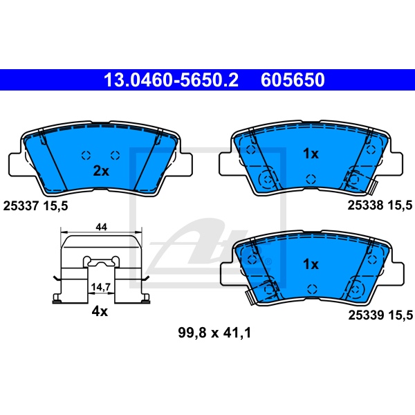 ATE Bremsscheiben Ø 284Mm Beläge Für Hyundai I30 Gd Kia Ceed Jd hinten