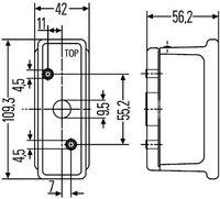 Hella 2XS 007 841-011 Umrissleuchte Links Seitlicher Anbau für Aebi Auwärter Daf