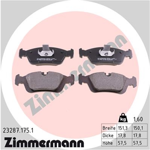 Zimmermann Bremsen Kit Sport Bremsscheiben  Bremsbeläge für BMW 3Er E36 Z3 vorne