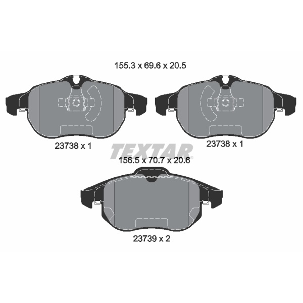 Textar Bremsscheiben + Bremsbeläge vorne für OPEL Vectra C.