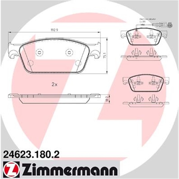 Zimmermann Bremsen Set 2 Bremsscheiben 4 Bremsbeläge vorne Vw Multivan T6