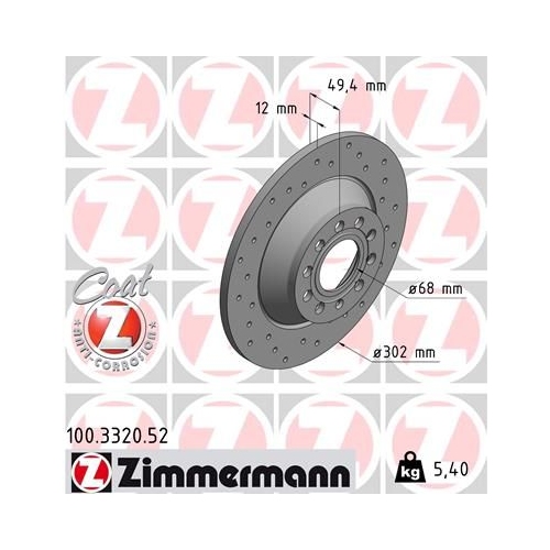 2 X ZIMMERMANN Bremsscheibe Sport Z 100.3320.52