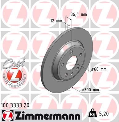 ZIMMERMANN Bremsscheibe Coat Z 100.3333.20