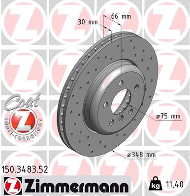 ZIMMERMANN Bremsscheibe Vollguss Sport Z 150.3483.52