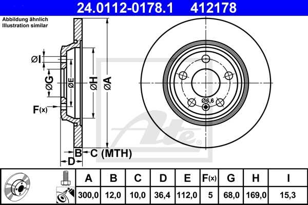 ATE Bremsscheiben + Beläge vorne + hinten Für Audi A4 B8 8K + A5 8T 8F