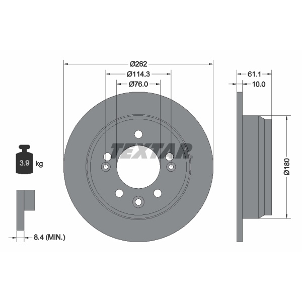 Textar Bremsscheiben + Beläge hinten für HYUNDAI I30 Fd Auch Kombi Cw + Ix35
