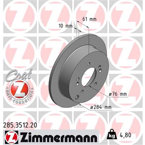 Zimmermann Bremsscheiben + Beläge hinten für HYUNDAI Ix35 für KIA Sportage