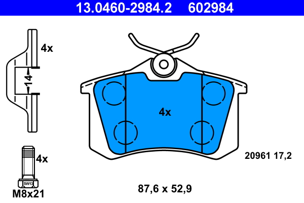 ATE BREMSSCHEIBEN BELÄGE VORNE HINTEN passend für VW POLO 6R AUDI A1 8X RAPID
