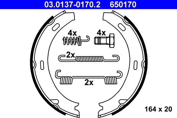 ATE Bremsbackensatz, Feststellbremse 03.0137-0170.2