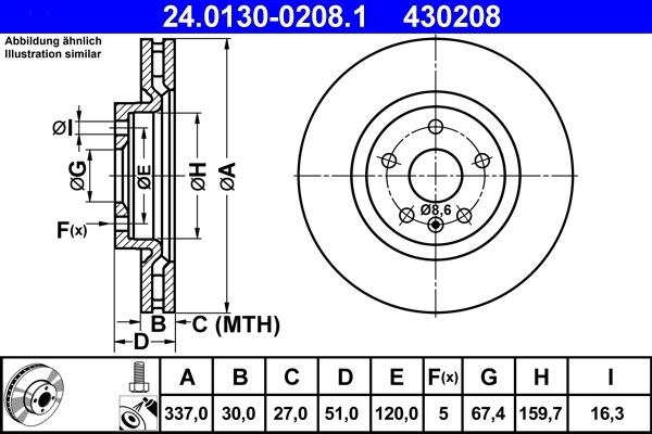 ATE BREMSSCHEIBEN 337mm + BELÄGE VORNE für OPEL INSIGNIA A Limo + Kombi