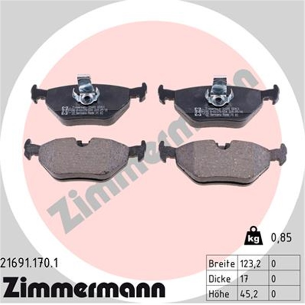 Zimmermann Sport Bremsscheiben + Beläge + Wk für BMW 5Er E39 Touring hinten