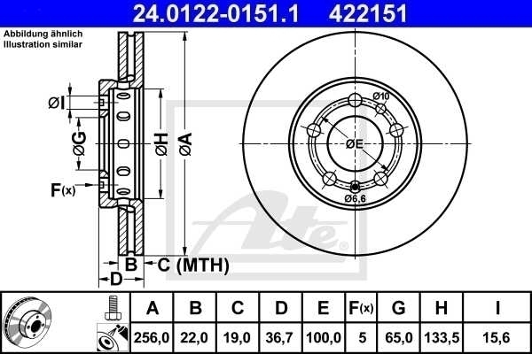 ATE BREMSSCHEIBEN + BELÄGE VORNE + HINTEN VW GOLF 4 1.4 1.6 + POLO 9N + AUDI A3
